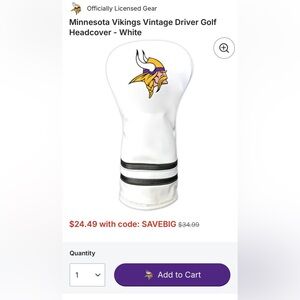 NFL Minnesota Vikings White Golf Headcover
